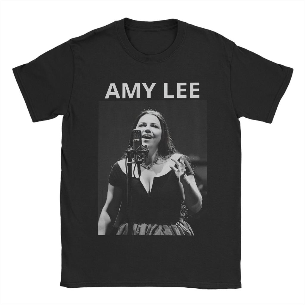 Ästhetische Evanescence Rockband langsames T-Shirt Herren Rundhals Kurzarm Kleidung Baumwolle Sommer Oberteil T-Shirt