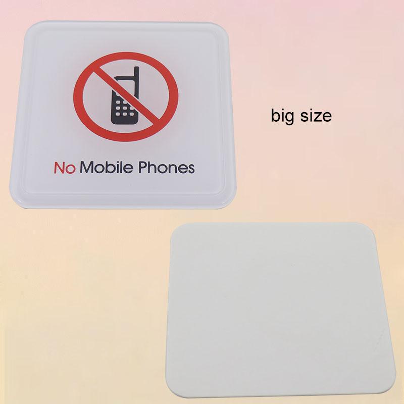 No Mobile Phones Signs Sticker Public Place Logo Acrylic Wall Stickers Prohibition Badge Notice Store Inside Warning Plaque