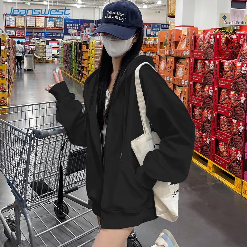 

Jeanswest Women s Fleece Lined Hooded Zip-Up Sweatshirt Jacket XL