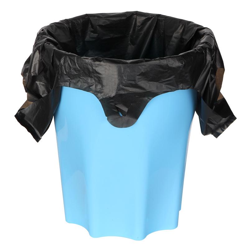 Black Handheld Thickened Vest-Style Trash Bags with Handles for Household Use