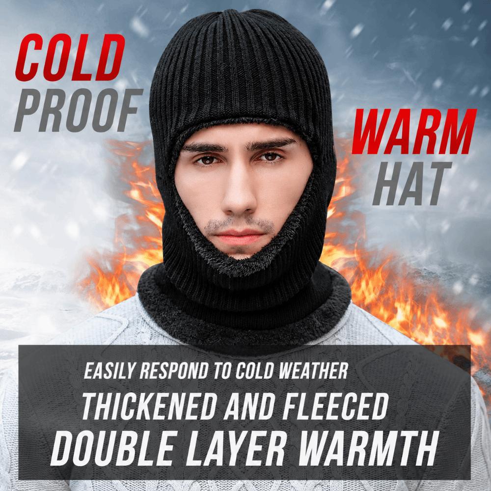 Thickened Full Face Cover Thermal Anti-Cold Knitted Cap New Motorcycle Riding Hat Men Women