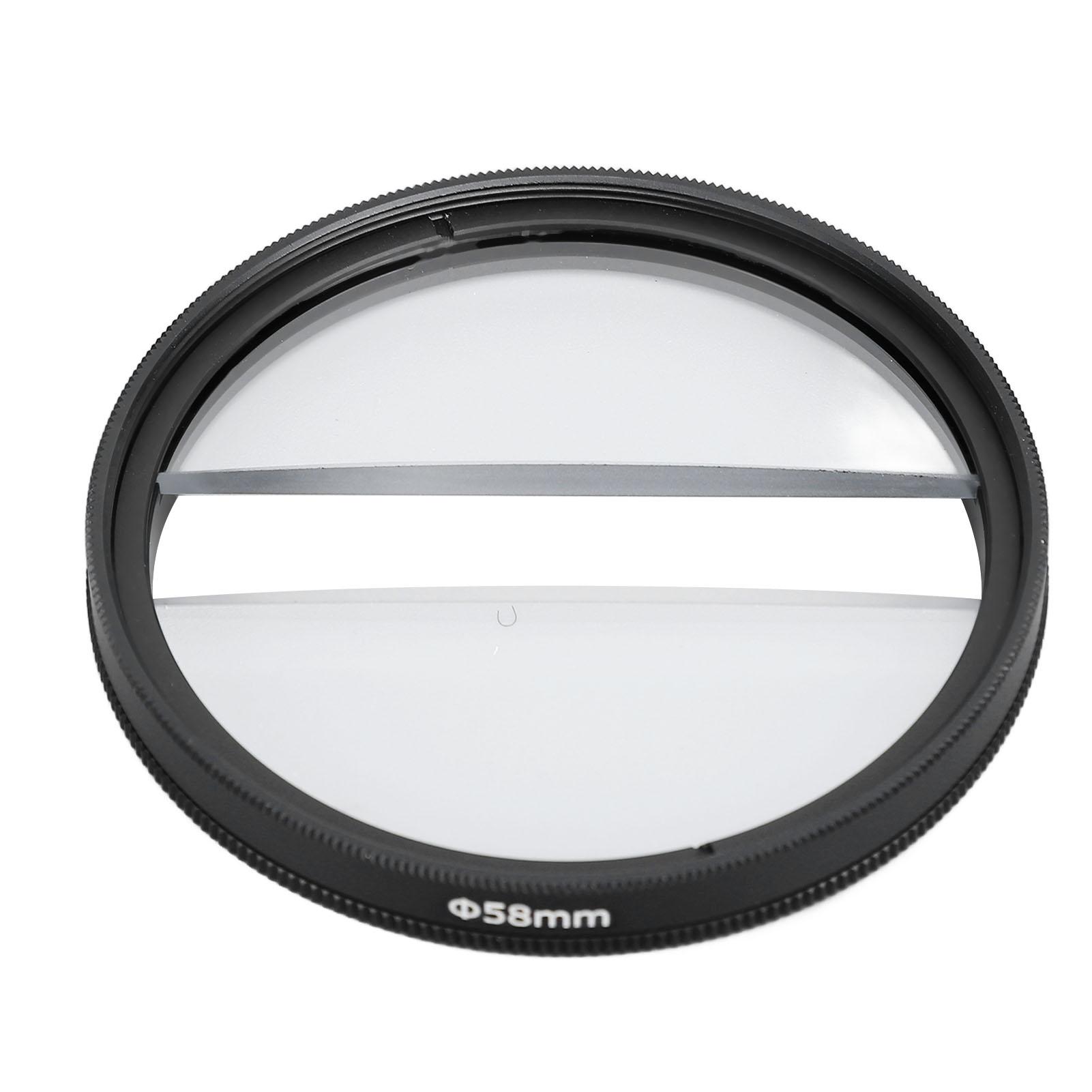 

58mm Double Half Moon Special Effects Filter Double Glass Camera Center Split Diopter Lens Filter