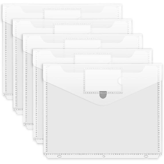 Forvencer Binder Pocket, 10 Pack Super Heavyweight Plastic Folders with Tight Closure, Folders with Pockets Side Loading, Binder Organizer, Binder