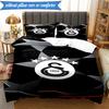 3PCS Galatasaray Football Club Crest Bedding Set 2D Printing (Includes 1 Duvet Cover + 2 Pillowcases Coreless), Bedroom decor,Fan gift