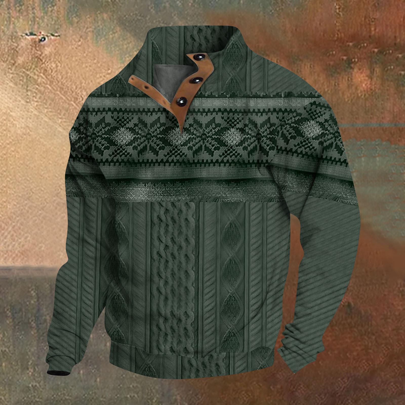 Весенняя и мужская толстовка с воротником-стойкой это повседневные свитера для активного отдыха топы L армия зеленый 1980₽