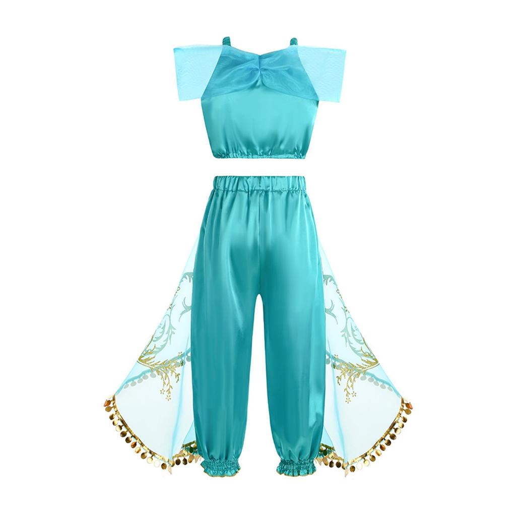 Jasmine Princess 2-Piece Dress Costume, Multiple Accessories, 150cm/8-9 Years, Turquoise
