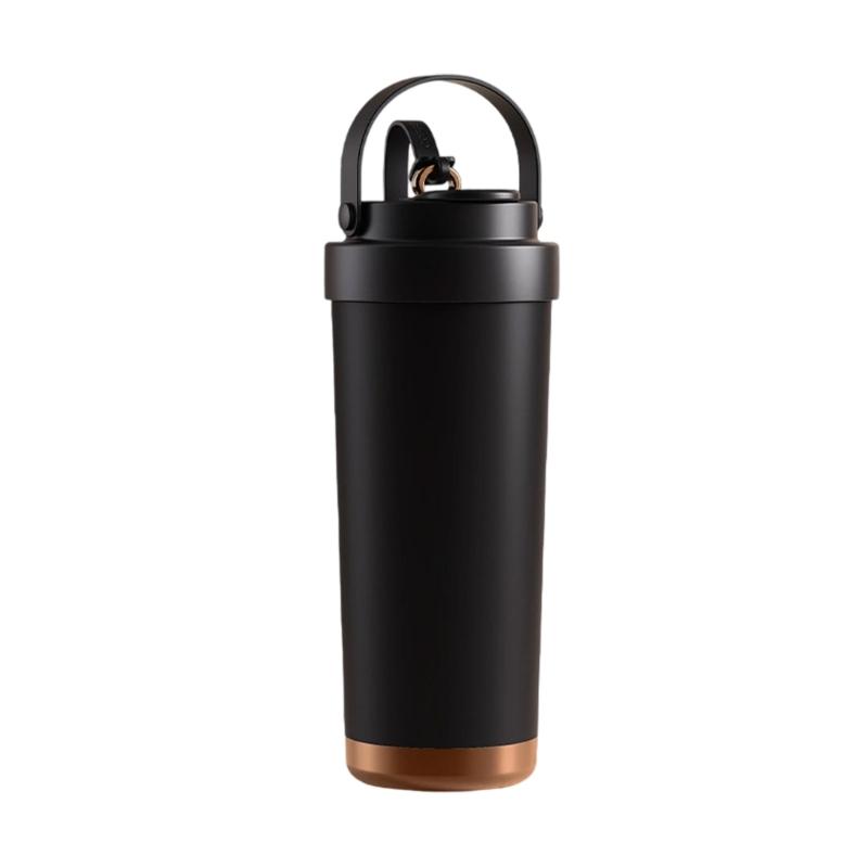  750ml Stainless Steel Coffee Mug with Ceramic Interior and Leak proof Straw Lid