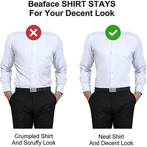 Men Shirt Stays Shirt Garters For Men Elastic Adjustable Shirt Holders Shirt Stays With Locking Non-slip Clips(1 Pair, Black)