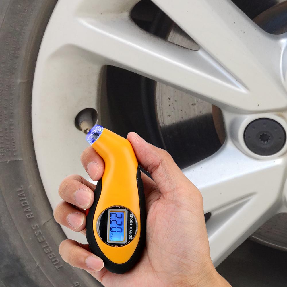 Test For Auto Car Motorcycle Tyre Pressure Gauge Meter Car Tire Manometer Barometers Tester Diagnostic Tools Electronic DigitalGood product