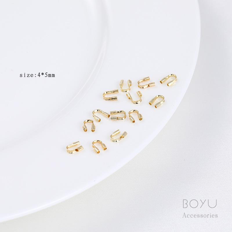 14K Gold Positionierverschluss Schließe Clip für DIY Perlenkette - Farbbeständige Perlenendkappe