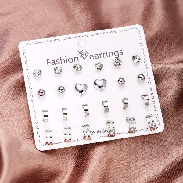 Ensemble de 12 paires de boucles d'oreilles élégantes en alliage de zirconium pour femme