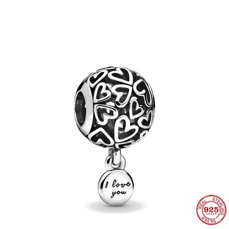 Classic Copperopenwork Love Hearts Woven Infinity Charm Bead For Women Fit Original Bracelet Diy Jewelry Gift