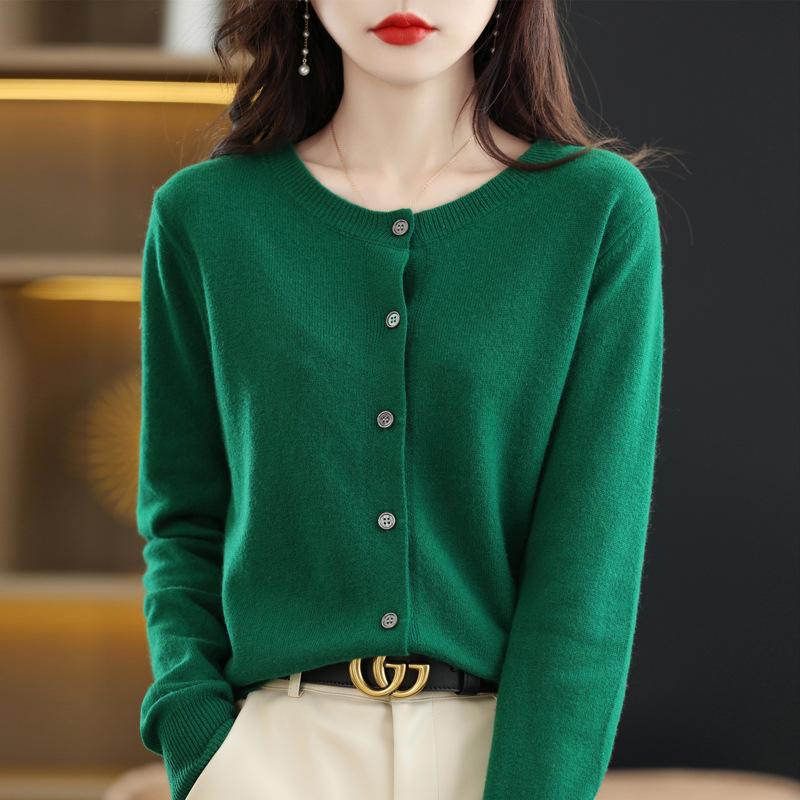 INDFS Damenmode Lässig Herbst Winter Einfarbig Druck Langarm O-Ausschnitt Pullover