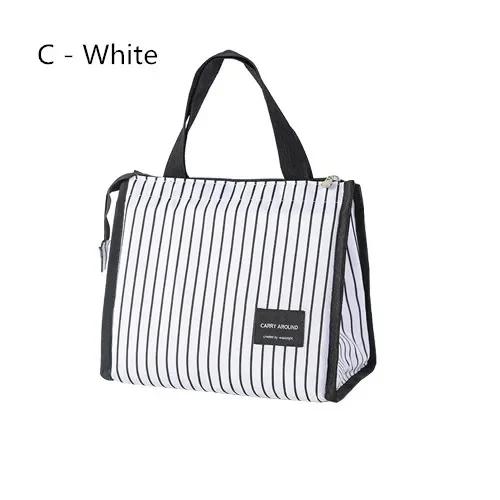 

Black Thermal Lunch Bag Easy to Carry Cooler Insulated Picnic Tote Travel Fruit Drink Food Fresh Storage Solution Accessories Supplies