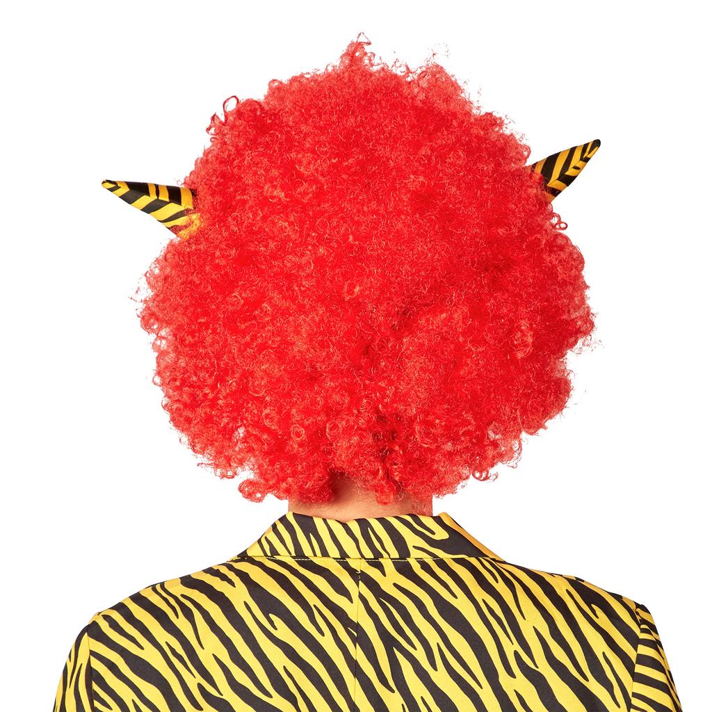 Clearstone Cosplay Halloween Setsubun Horned Hyper Afro Unisex Red