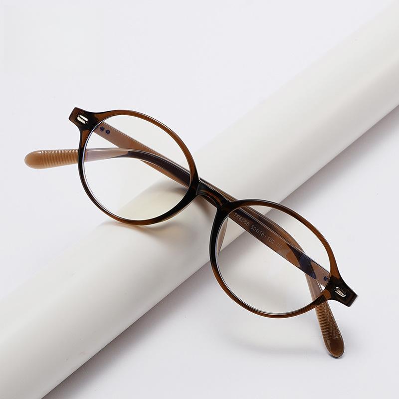 2026 New World Fashion Oval Small Frame Men's Glasses Frame Casual Retro Ultra Light TR90 Women's Transparent Decorative Glasses