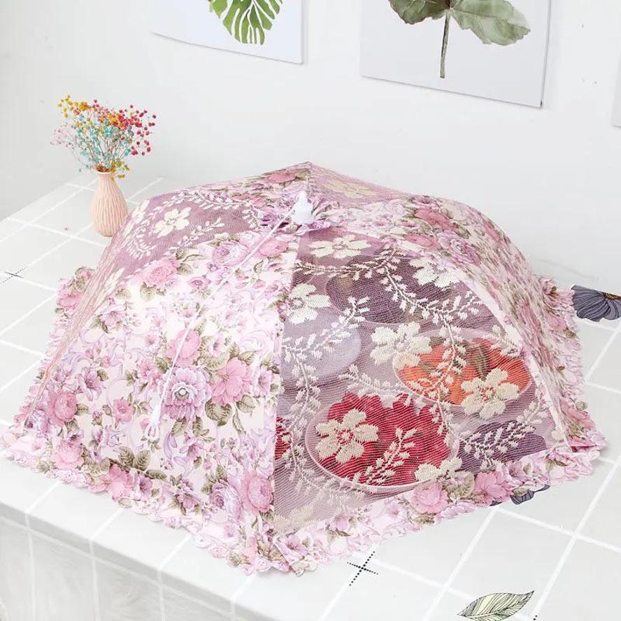 1 Pcs Portable Umbrella Food Cover Anti-Mosquito Meal Cover Lace Dining Table Home Food Cover Kitchen Gadgets Cooking Tools