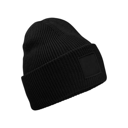 Unisex Adult Tonal Patch Deep Cuffed Beanie