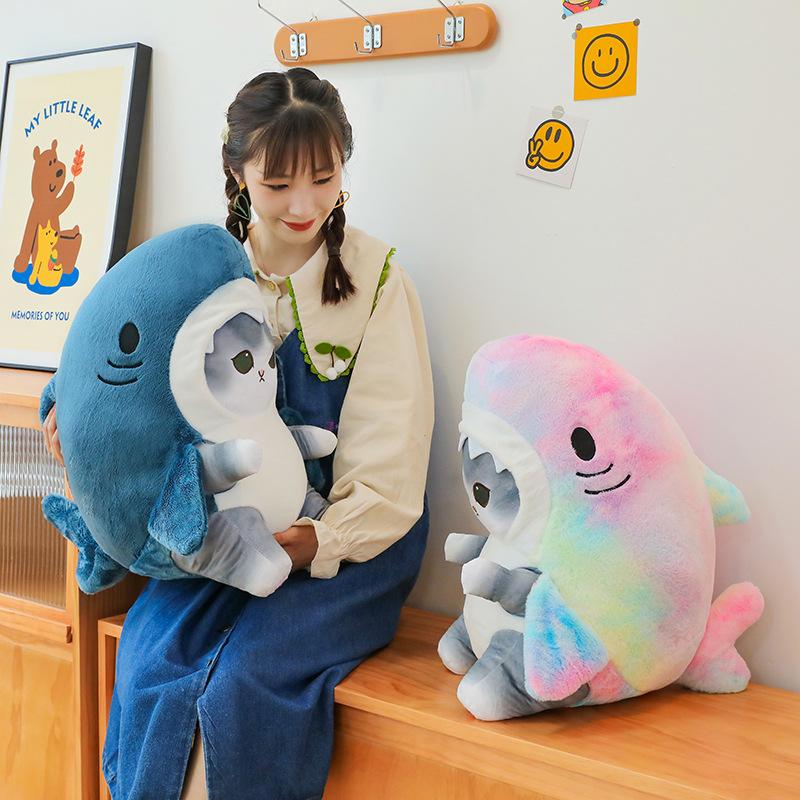1 Piece Cute Stuffed Animals Soft Plushies Doll Toys Pillow 20Cm Anime Shark Cat Plush Toy Birthday Gift For Kids Adults