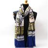 Used INOUITOOSH Cotton Large Stole Pink Blue Floral Pattern Used A Rank Women's
