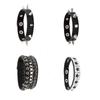 Fashion Multi Layer Wide Leather Bracelet Punk Stud Star Wrist Band