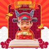 Solar-Powered Fortune God Waving Ornament - Stress Relief & Festive Charm for Car or Office, Perfect Birthday Gift