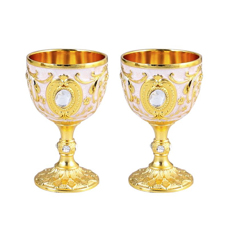 Tall wine glass Golden cup Banquet small wine glass Tea water supply cup Holy water cup Wine set Decorative ornament