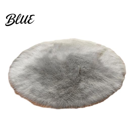 Versatile Round Carpet Color Machine Soft Bedroom Mat Plush Furry Floor Rug Solid Kids Room