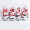 4Pcs Lovely Wear-resistant Dog Canvas Shoes Fashion Non-slip Pet Denim Boots Casual Footwear Puppy Sport Sneaker Outdoor