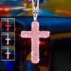 Fashionable Cross Car Interior Decoration Exquisite Diamond Inlaid Car Rearview Mirror Accessories Gift Hanging Car Ornaments