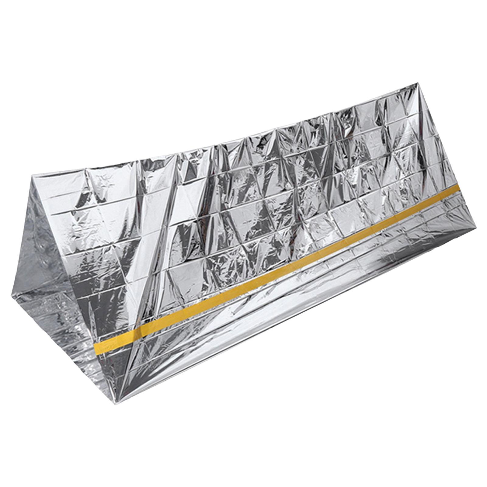 

Emergency Tent Reusable Foldable Lightweight PET Aluminum Film Thermal Blanket Survival Shelter for Hiking Camping