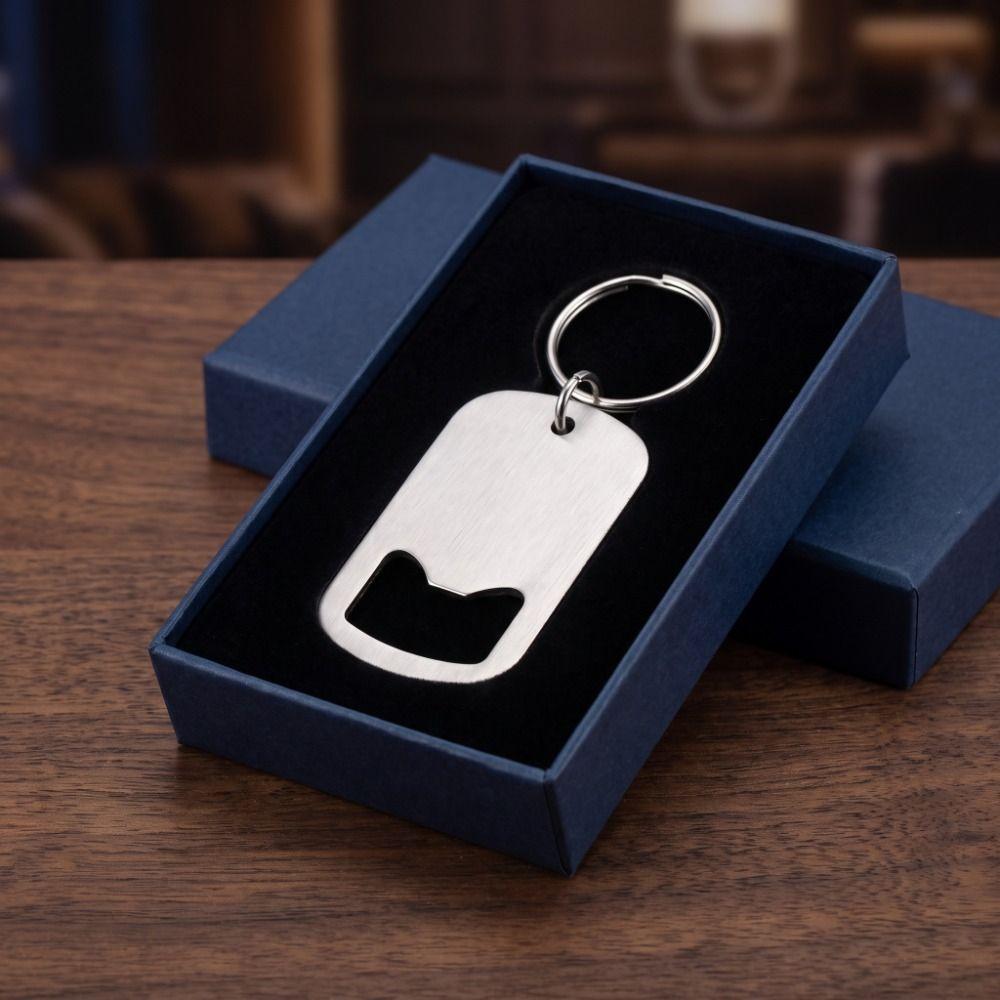 Stainless Steel Beer Bottle Opener Simple Key Chain Pendant Portable Bottle Opener  Gift