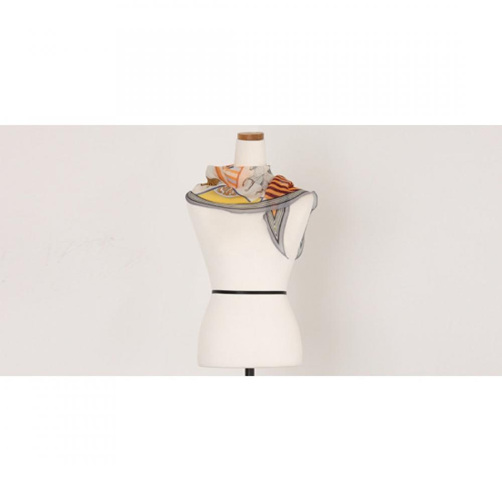 Shop   Women Rhombus Horse Petite Scarf Orange Drn Wsc 0722