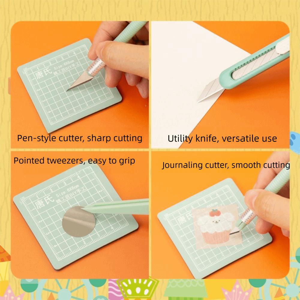 5 Stück/Set Neues DIY Scrapbooking Werkzeugset Pinzette Stifte Anti-Rutsch-Matten Kunstschneidwerkzeuge Kit Papierbasteln Schnitzen Bastelpapierstift