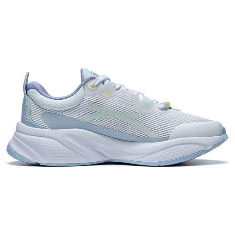 LiNing Soft Non-Slip Wear-Resistant Low-Top Casual Shoes Women sneaker White Blue AGLT052-4