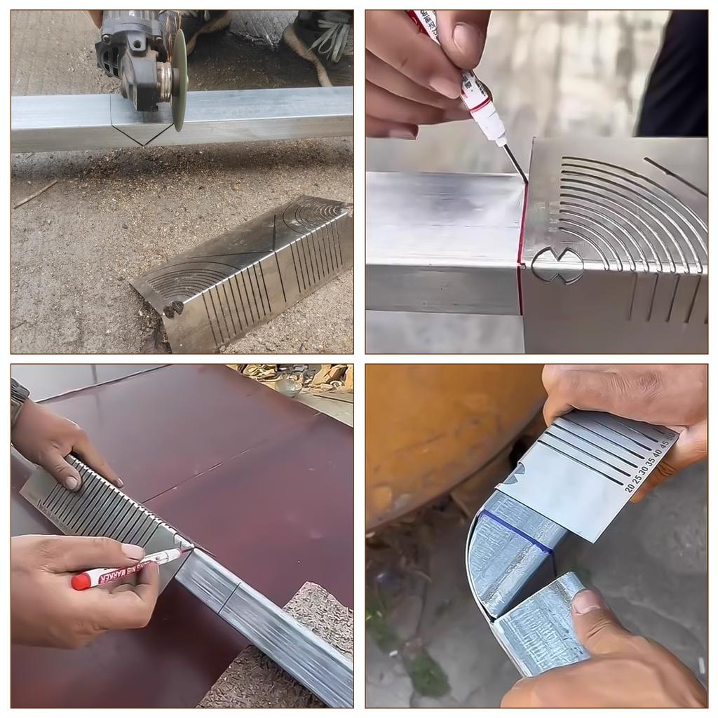 Stainless Steel Adjustable Linear Arc Scriber 90° Precision Flex Angle Arc Marking Tool Rustproof Metalworking Pipe Bend Markers