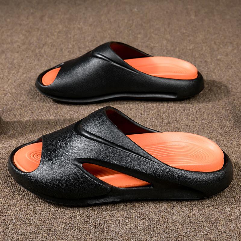 Men's four seasons new simple and lightweight EVA durable soft solid bottom outer wear/home home stepping on shit slippers