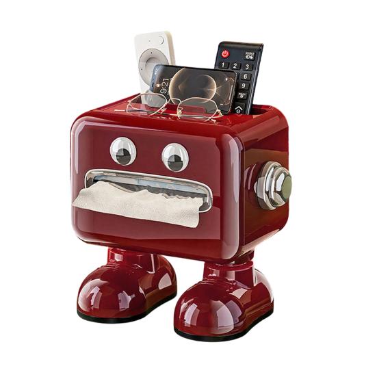 

Multi-Functional Tissue Box Desktop Tissue Organizer with Remote Control Holder Napkin Dispenser Container for Bathroom Toilet Bedroom Office