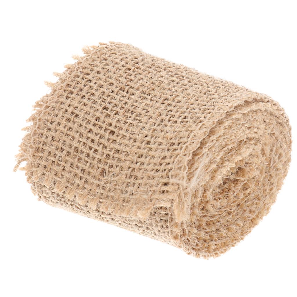 2M Jute Burlap Ribbon Roll Natural Color For Christmas Wedding Decoration Craft Diy Eco Friendly Fabric Strip Handicraft Sewing
