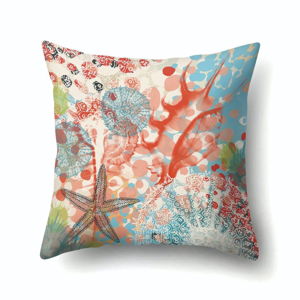 Vintage Marine Cushion Cover Peach Skin Pillowcase Sofa Cushion Pillowcase Suitable for Living Room Car Pillowcase