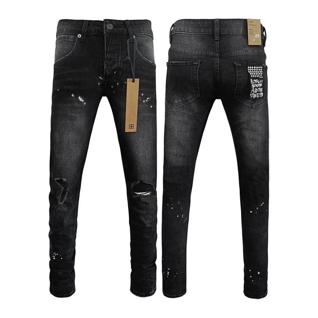 STREETRICH Nejvyšší kvalita Džíny Muži Ženy Móda Křížový Trend Retro Trend Malování Nízký Pas Strečové Skinny Roztrhané Ošoupané Kalhoty