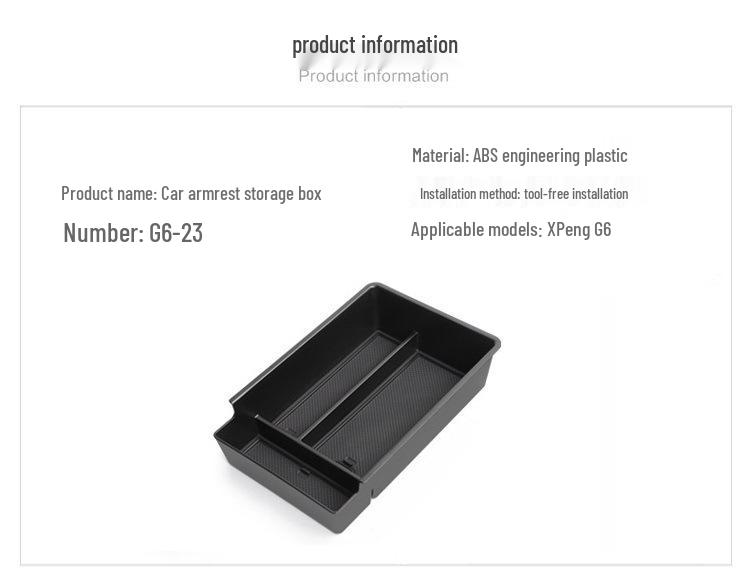 Storage Box for Models 23-25 XPeng G6 Center Console Armrest - Car Interior Accessory