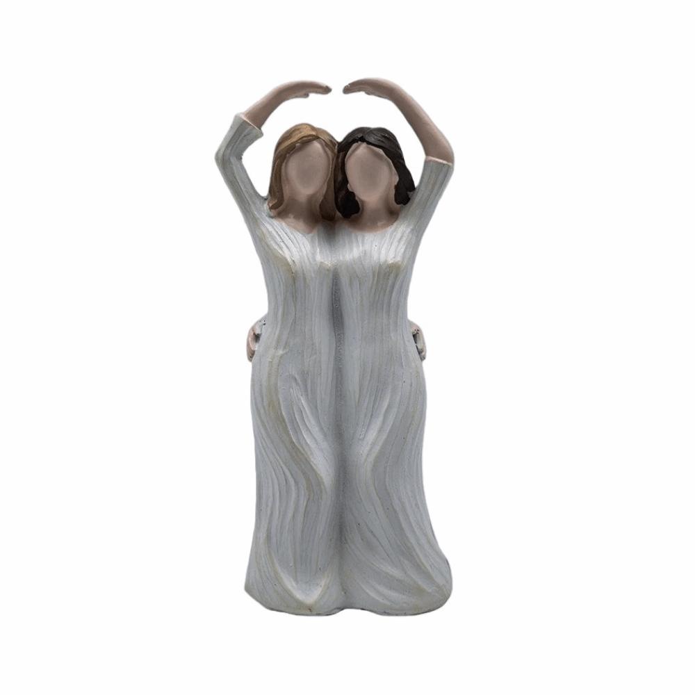 Sister Mother and Daughter Statue Hand-Painte Family Sculpture  Mothers Day