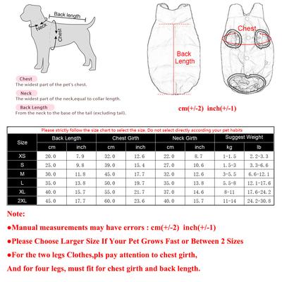 Waterproof Warm Dog Clothes For Small Medium Dogs Cat Reversible Winter Pet Jacket Padded Vest Lightweight Puppy Coat Costume