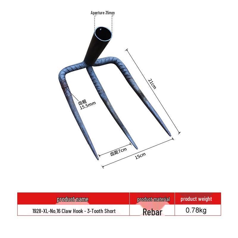 SHL Manganese Steel 3-Tine Rake Head