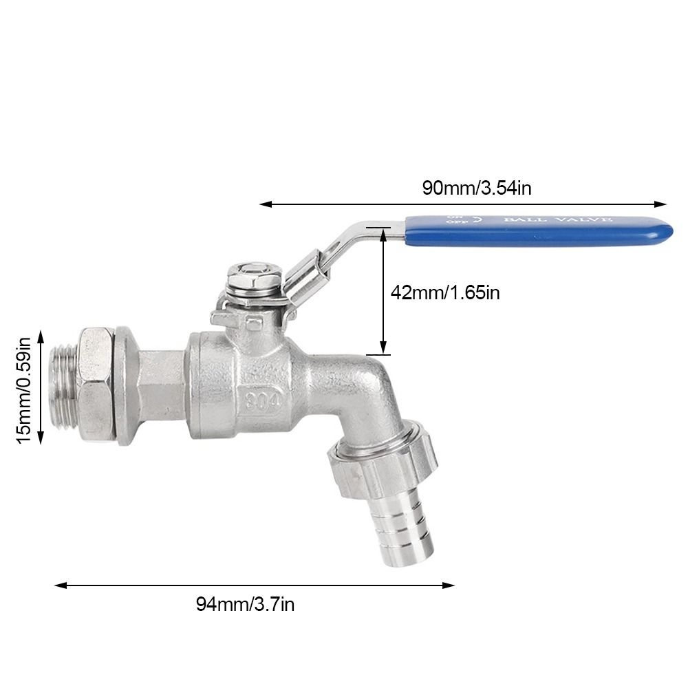 Fitting Kit Stainless Steel Ball Valve 1/2 Inch Bulkhead Ball Valve Fitting Brewing Equipment