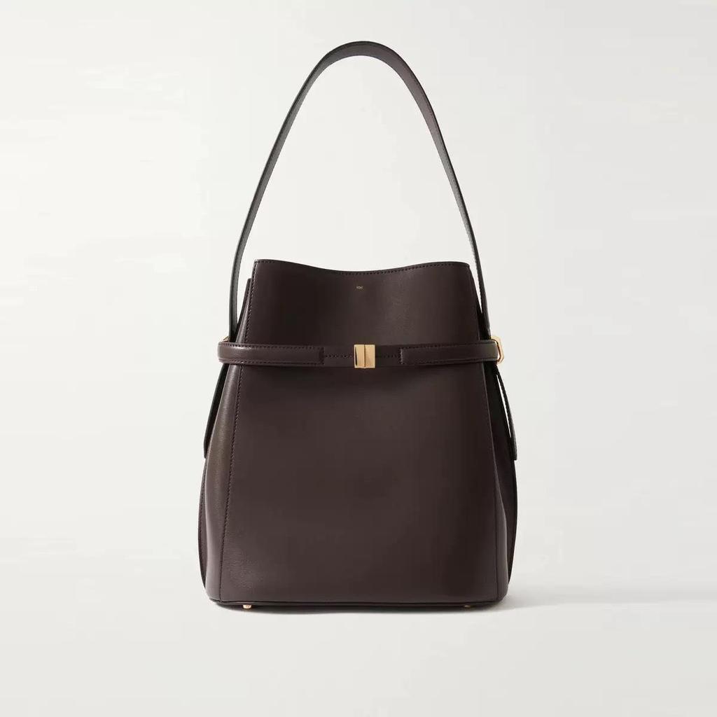 Toteme Hochwertiges Schwedisches Design Echte Leder Bucket Bag – Große Kapazität Pendler Tote und Einzel-Schulter Achseltasche.