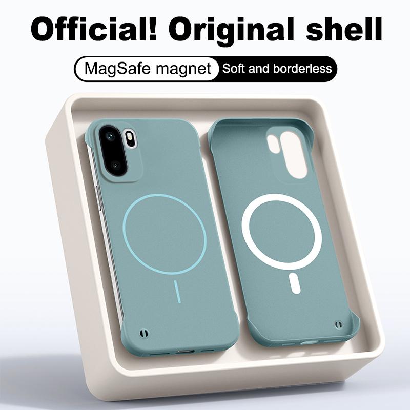 For Magsafe Frameless Phone Case For Oneplus ACE6 6T 15R Matte Thin Magnetic Hard PC Wireless Charging Cover For 1+ ACE6 T 15R