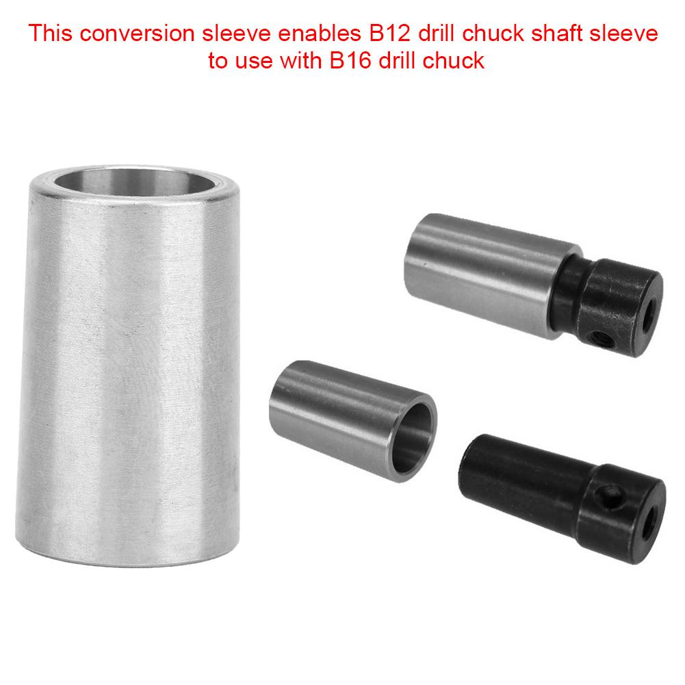 B12 to B16 Stainless Steel Conversion Sleeve Drill Chuck Conversion Barrel