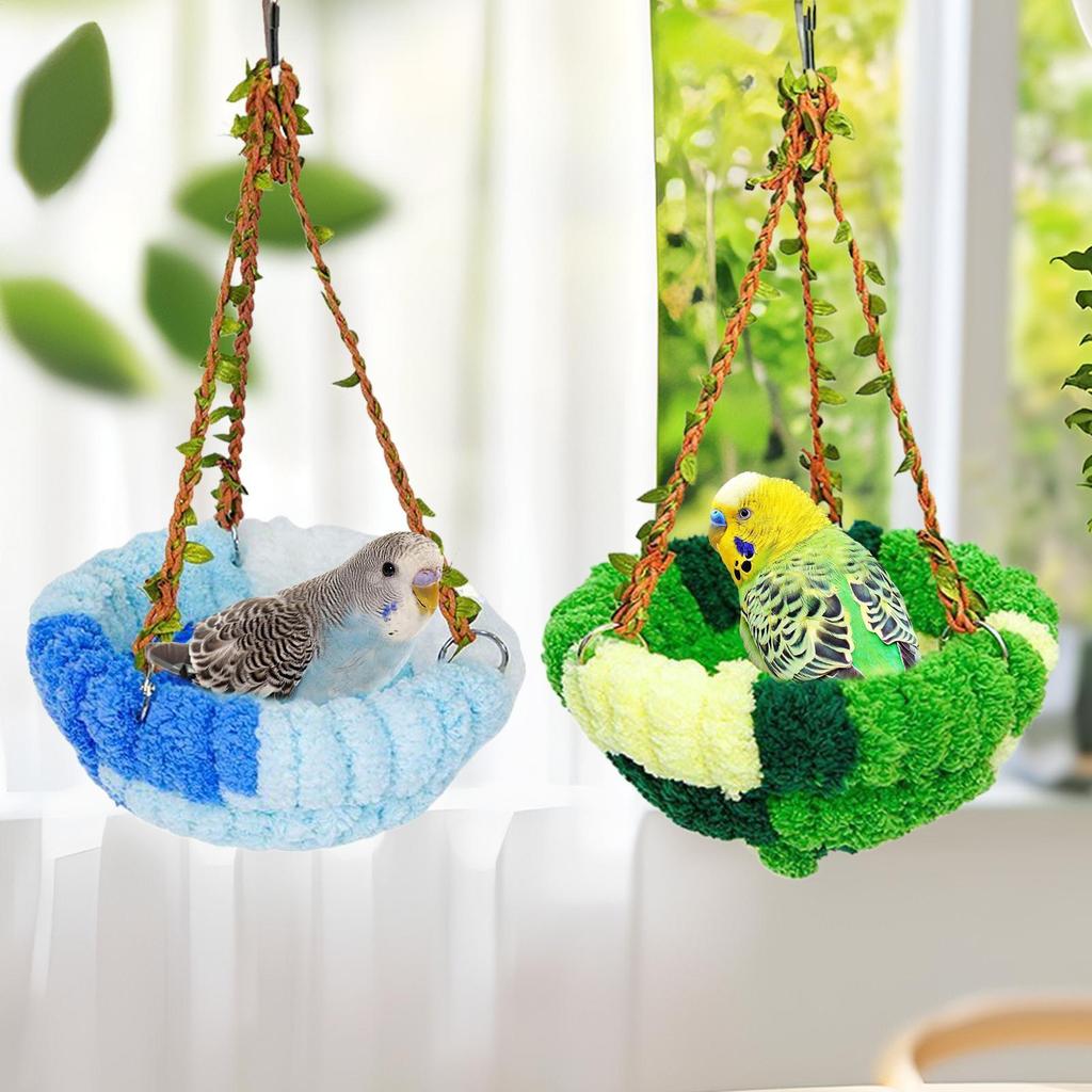 Warm Bird Bed Winter Warm Bird Plush Nest Pet Supplies for Perching Sleeping Hiding Nesting Playing Aviary Feeding Resting